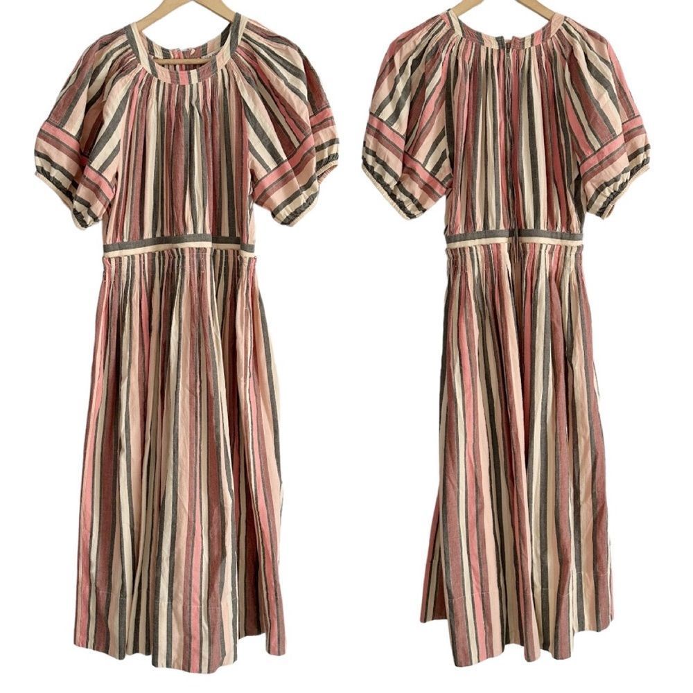 Ulla Johnson Gallia Lurex Stripped Cotton Dress